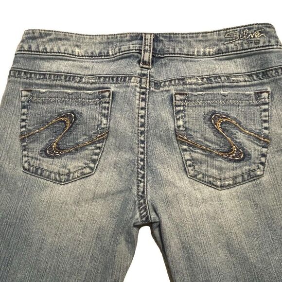 Silver Jeans Santorini Capris Low Rise Straight Leg Blue Denim Women’s Size 28 - Picture 4 of 14